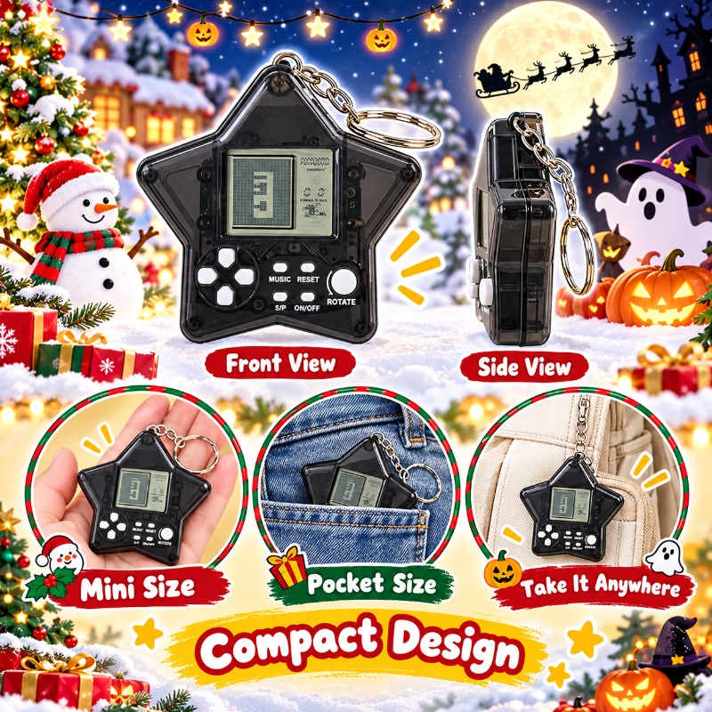 Classic Retro Tetris Gaming Ma - Gaming Console Keychain 评论和价格